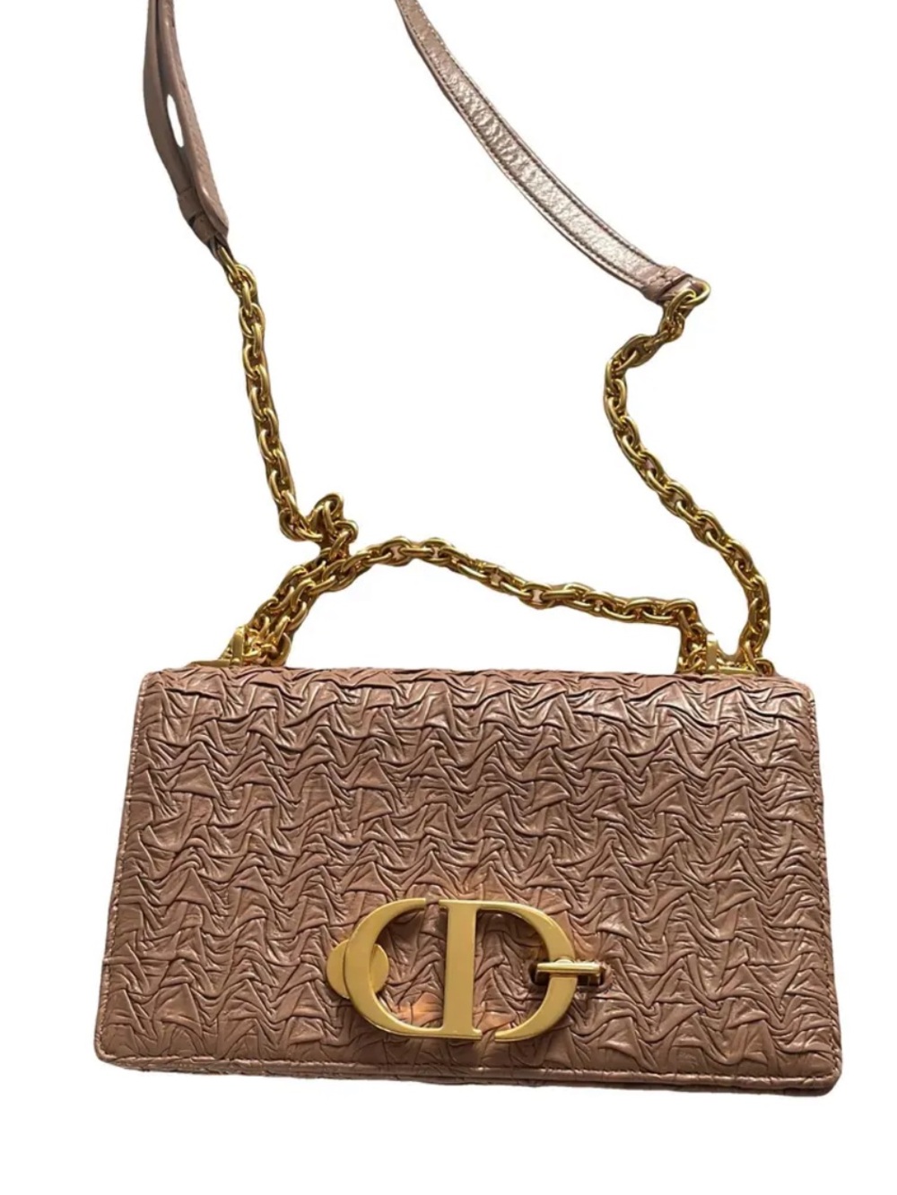 Dior Rose Wavy Lambskin 30 Montaigne Shoulder Bag with Gold Hardware - LIKE NEW!